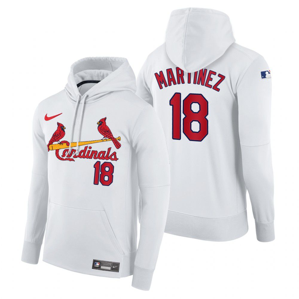 Men St.Louis Cardinals #18 Martinez white home hoodie 2021 MLB Nike Jerseys